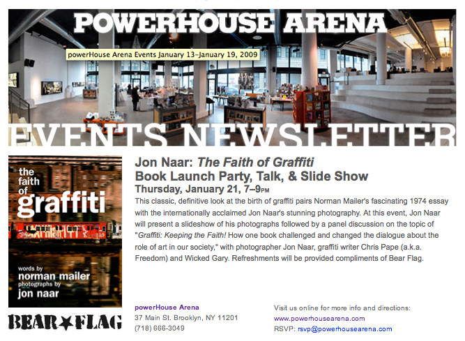 Powerhouse invite for THE FAITH OF GRAFFITI